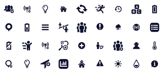 Pixel grid icon system